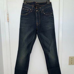 Men's Nudie Jeans 32x30 Thin Finn Dark Blue Jeans